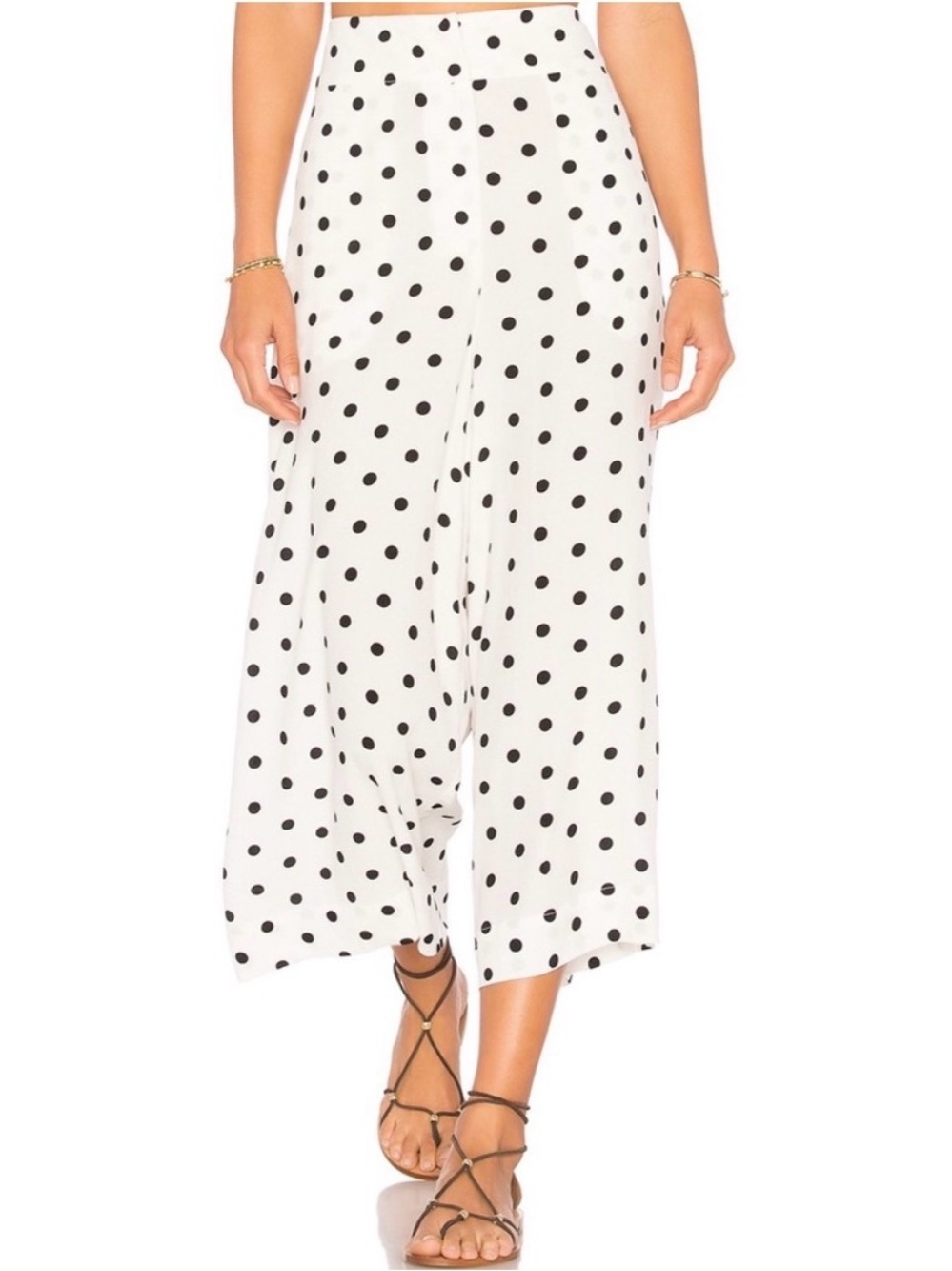 House of Harlow 1960 x revolve gwen culotte pants white and black polka dot med